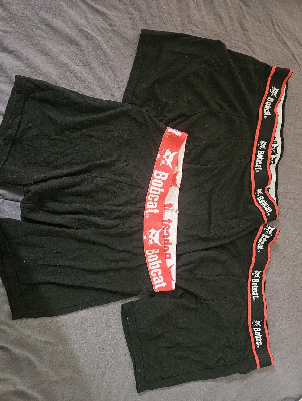 3 Men’s Black Boxer Briefs with Red Logo Waistband Small
